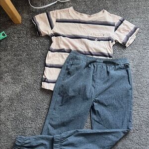 Volcom striped  T-Shirt and Blue Pants Set